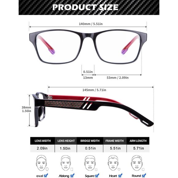 Unisex Red Sleek Frame HD Lens Digital Interface With Futuristic Smart Glasses - Picture 6 of 6